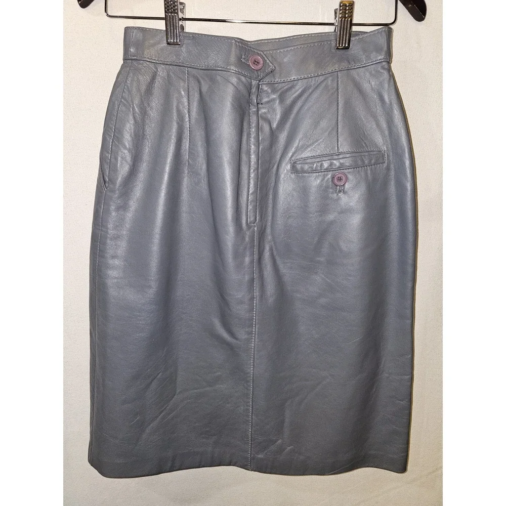 Women's Vintage‎ Leather Loft  Leather Midi Skirt 22.5 Inches Long Sz 7/8